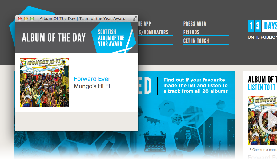 Scottish Album of The Year Award